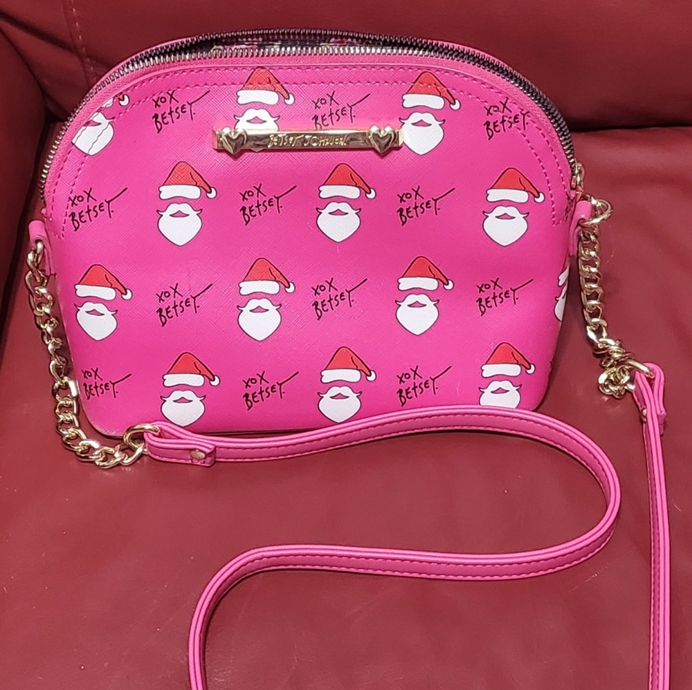 SOLD Betsey Johnson Santa Face Bag